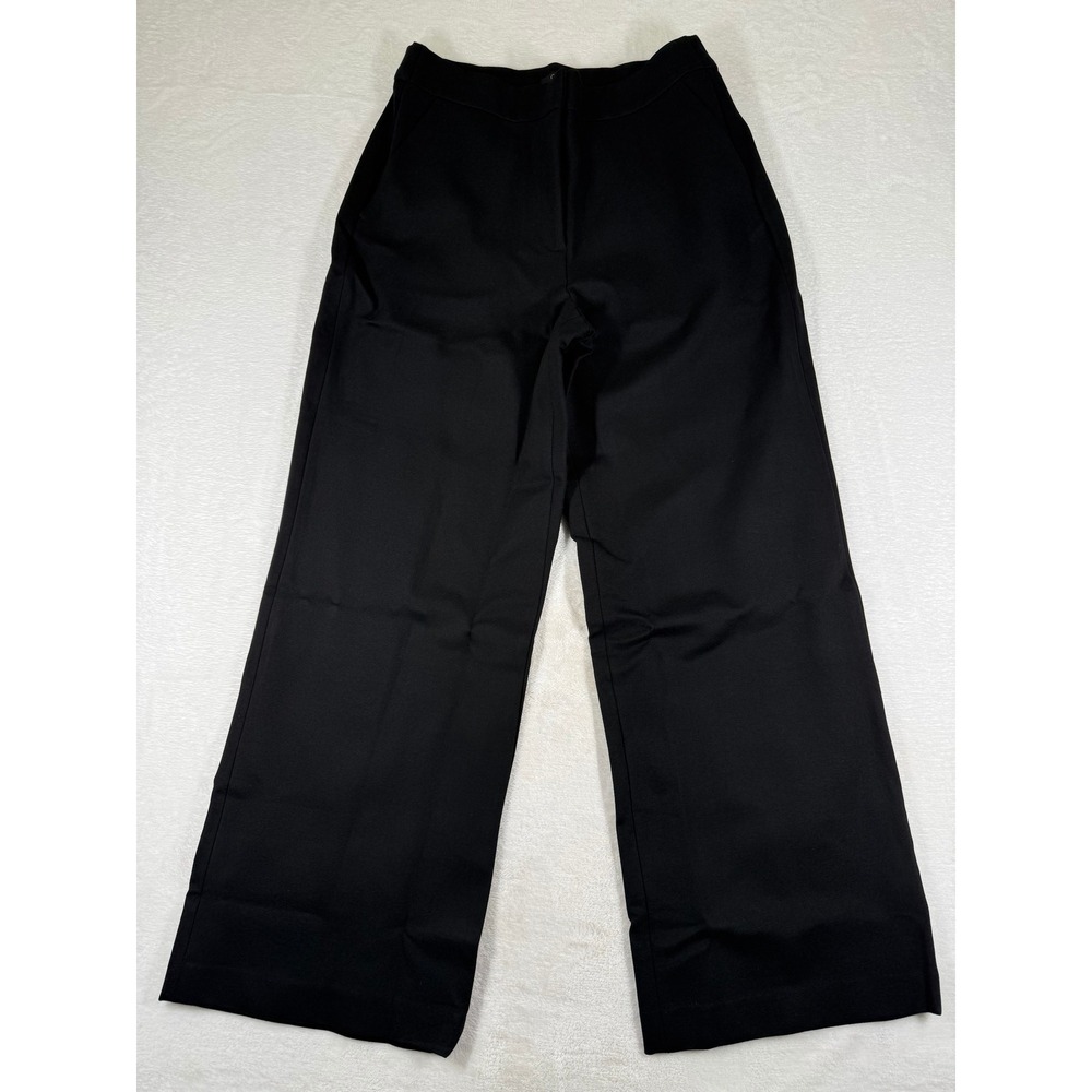 Quince Ultra-Stretch Ponte Trouser Black Wide‎ Leg Pants Womens Size 10 LB70749